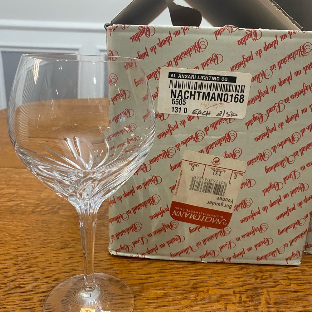 Nachtman Burgunder Yvonne #168 German Crystal 24% Bleikristall New in Box NWT